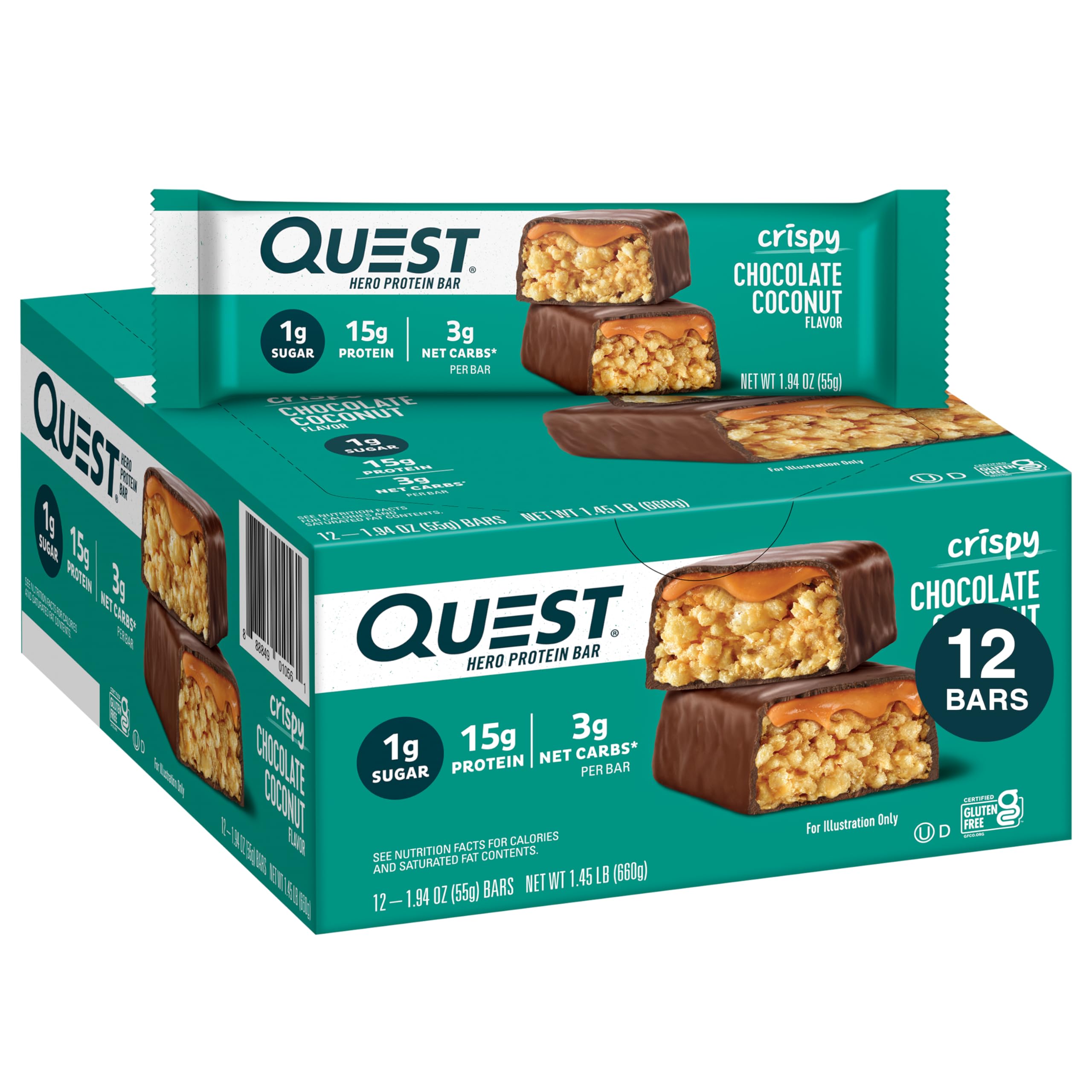 12-Count 1.94-Oz Quest Nutrition Crispy Hero Protein Bar (Chocolate Coconut) $15.60 w/ S&S + Free Shipping w/ Prime or on $35+