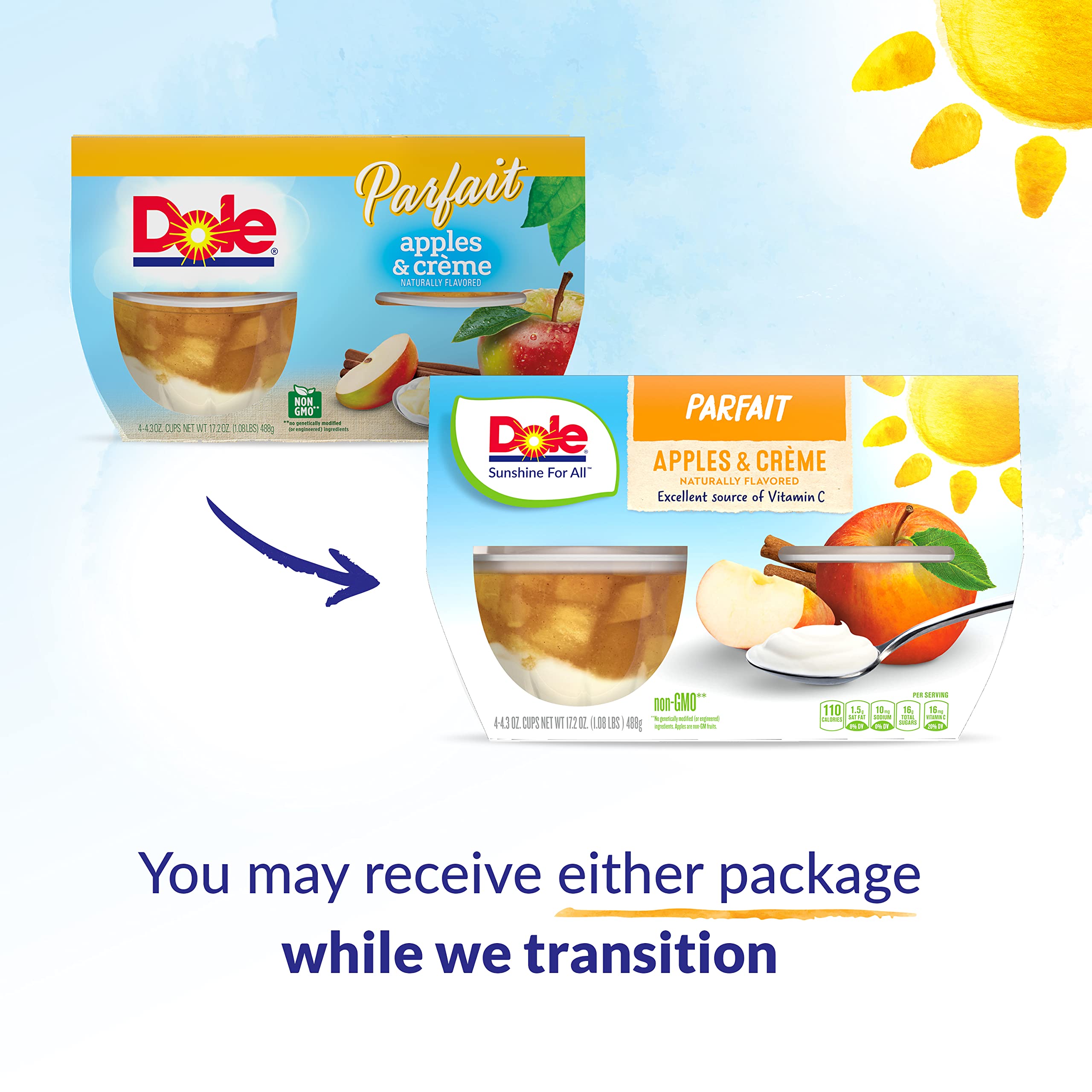 24Cup 4Oz Dole Fruit Bowls Snacks (Cherry Mixed Fruit, Apple & Creme