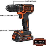BLACK+DECKER 20V MAX Cordless Drill/Driver w/ Battery &amp; Charger $27.80 + Free shipping $27.79