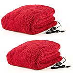 2-Pack Stalwart USB-Powered Sherpa Heated Throw Blankets (Red Wine) $23 + Free Shipping w/ Prime or Orders $25+