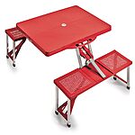Picnic Time brand Folding Picnic Table w/ Umbrella Hole (Red) $72 + Free Shipping