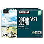 120-Count Kirkland Signature Organic Coffee K-Cup Pods (Breakfast Blend, House Decaf) $32 w/ S&amp;S + Free Shipping