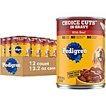 12-Pack 13.2-Oz Pedigree Choice Cuts in Gravy Wet Canned Dog Food (Beef) $12.34 + Free Shipping w/ Prime or on $35+