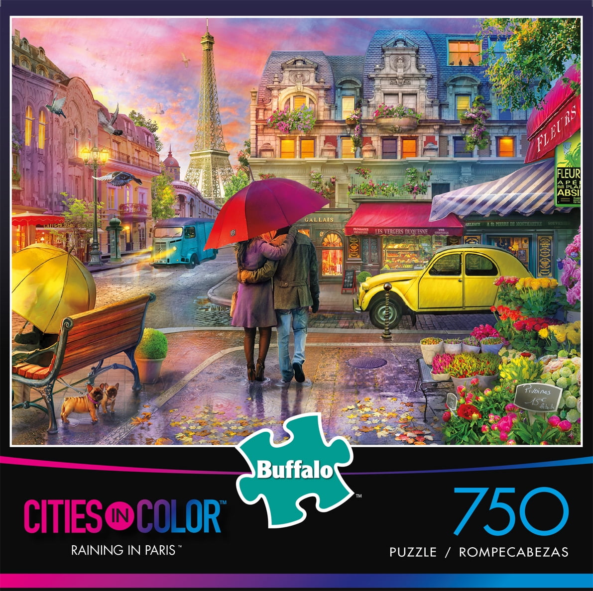 750-Piece Buffalo Games Cities In Color Raining In Paris Jigsaw Puzzle ...