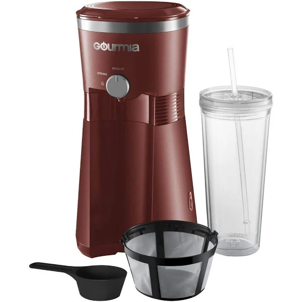 Gourmia Iced Coffee Maker w/ Reusable 25oz Tumbler: Red $8.47, Black $9.49 + Free S&H w/ Walmart+ or $35+