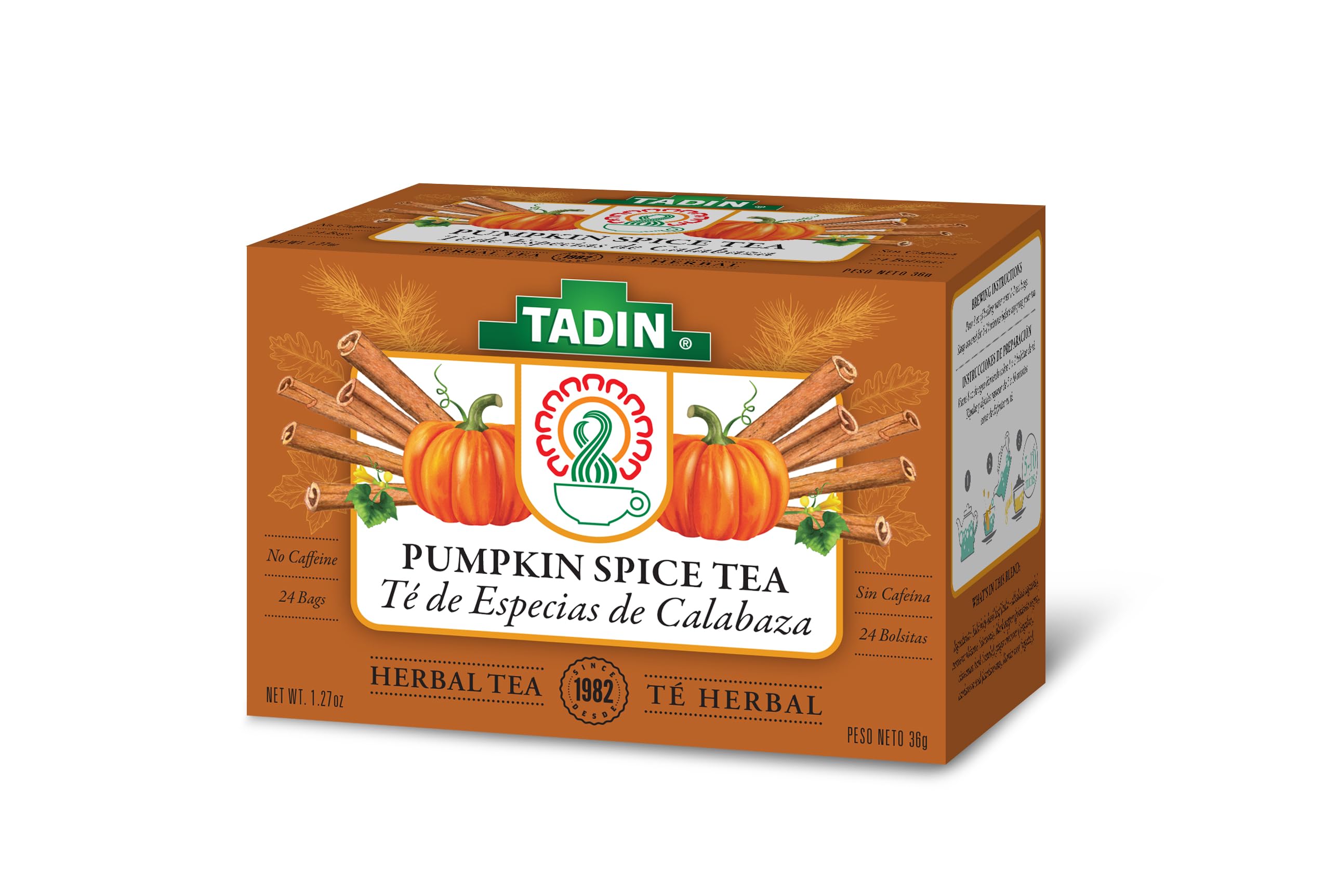 144-Count TADIN Caffeine Free Tea Bags (Pumpkin Spice Tea) $9.70 + Free Shipping w/ Prime or on $35+