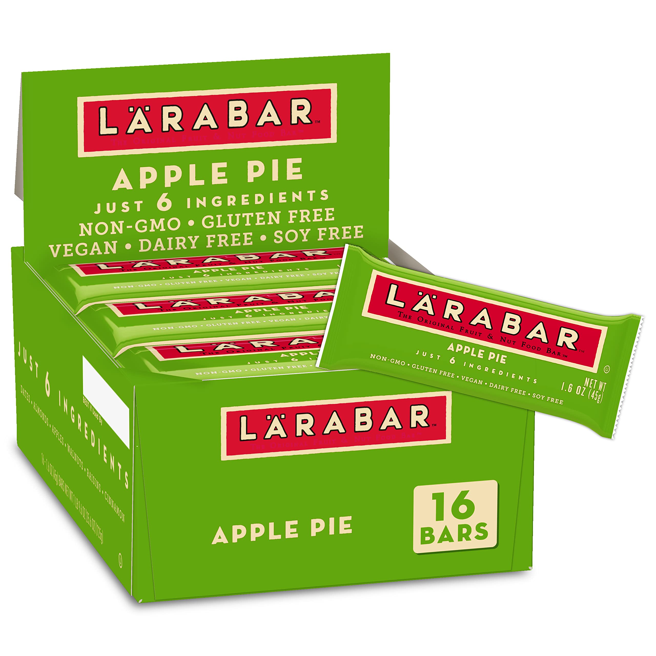 16-Count 1.6-Oz Larabar Gluten Free Vegan Fruit & Nut Bars (Apple Pie) $10.36 w/ S&S + Free Shipping w/ Prime on orders $35