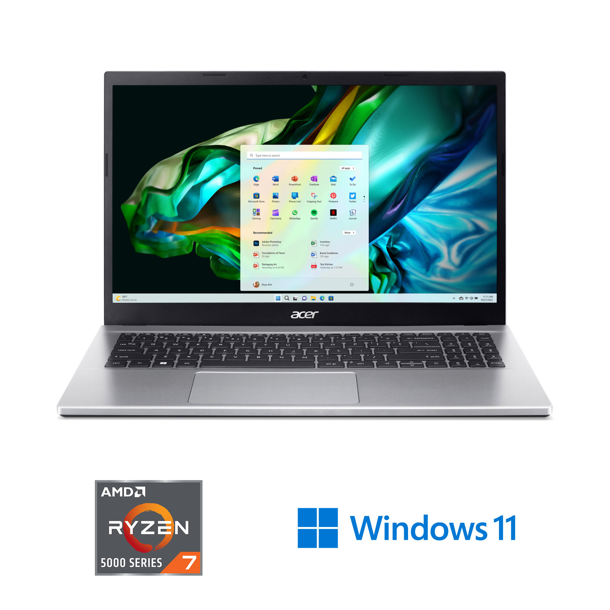 Acer Aspire 3 Laptop: 15.6" 1080p, Ryzen 7 5700U, 16GB DDR4, 512GB SSD (Silver) $359 + Free Shipping