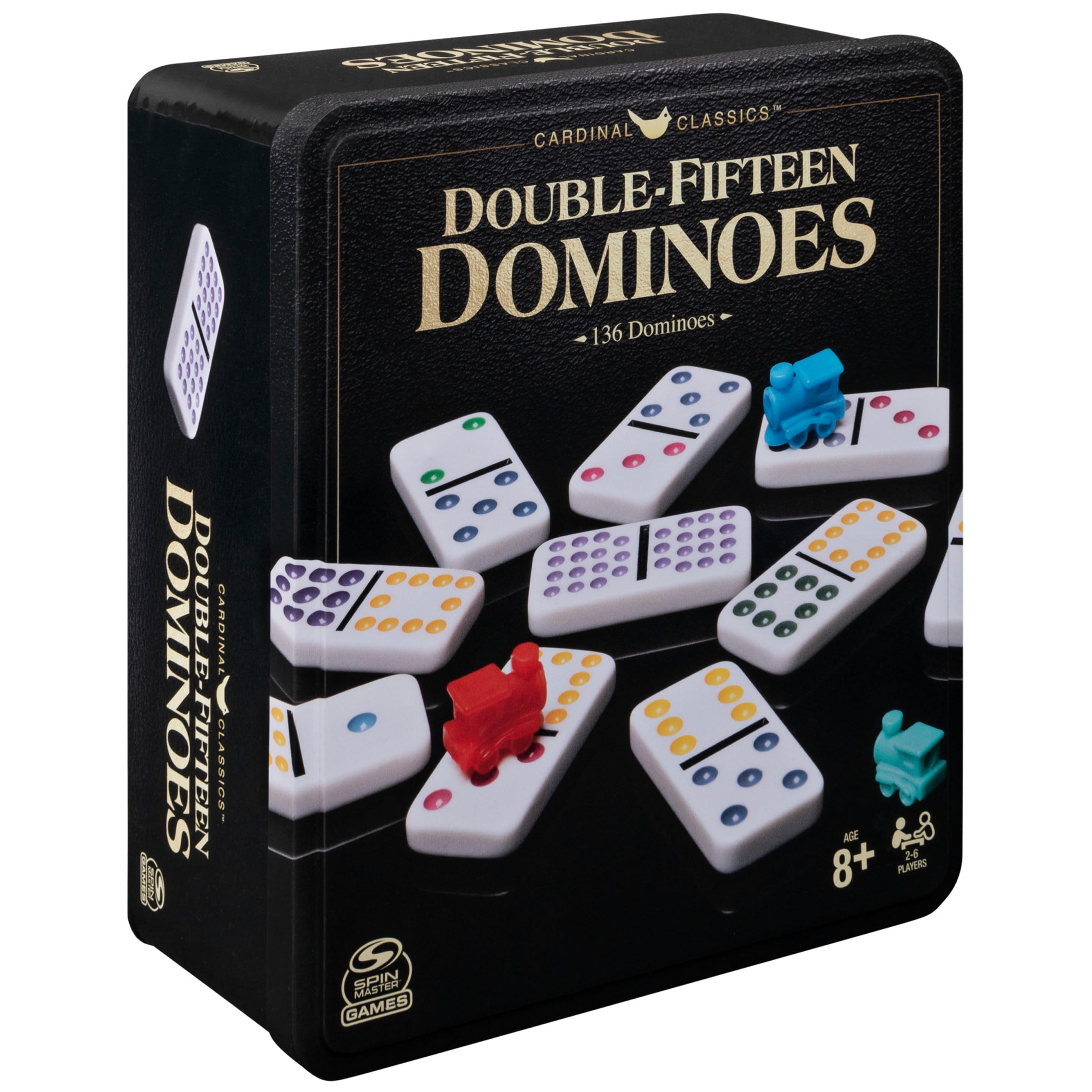 136-Count Cardinal Classics Double Fifteen Dominoes Set in Storage Tin (Double Line 15) $7.14 + Free Shipping w/ Prime or on $35+