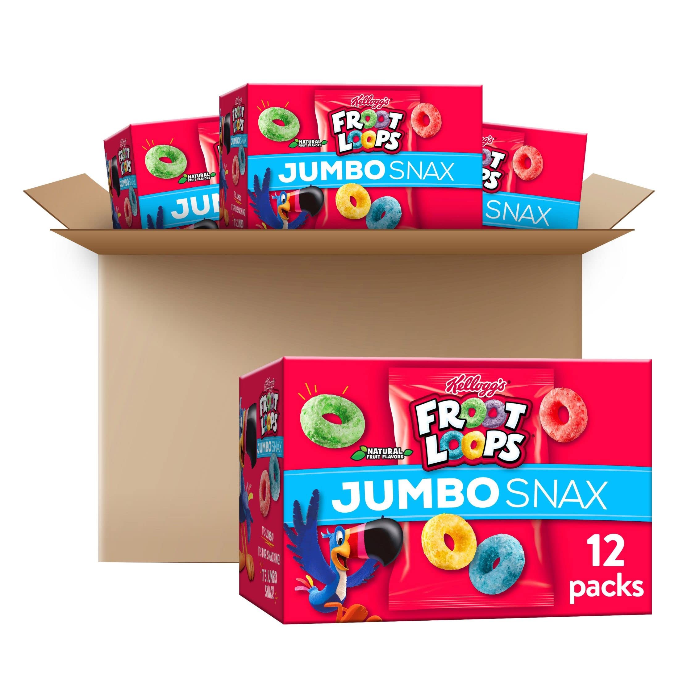 48-Count Kellog's Fruit Loops or Apple Jacks Jumbo Snax $11.09 ($0.23 Ea) + Free Shipping w/ Prime or on $35+