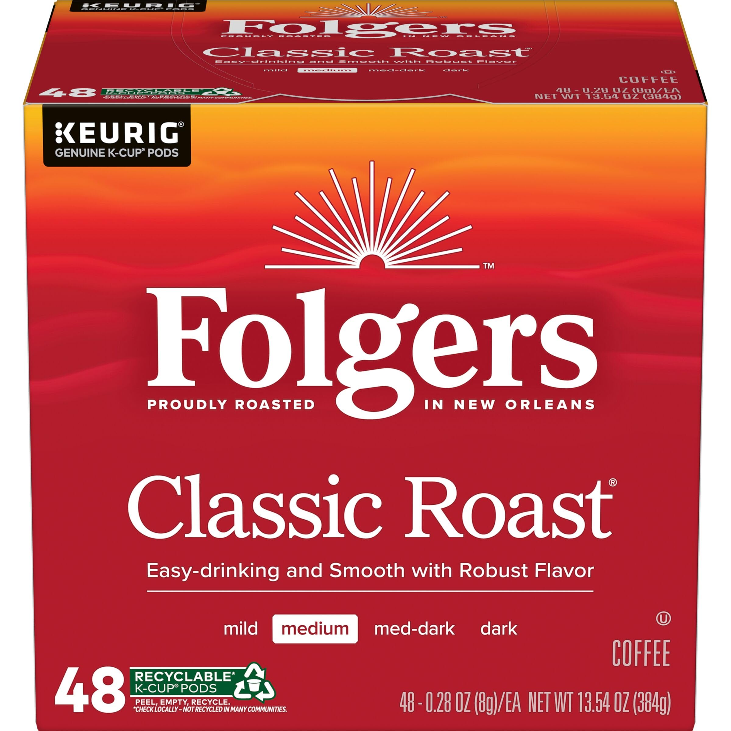 192-Count Folgers Classic Roast Medium Roast Coffee K-Cup Pods $34.65 + Free Shipping w/ Prime or on $35+