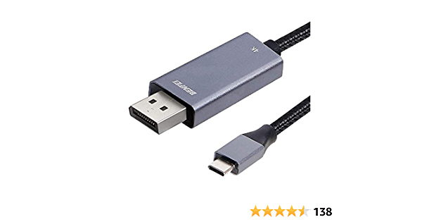 USB C to DisplayPort 6 Feet Cable, Braided Aluminium Shell [Thunderbolt 3 Compatible] for MacBook Pro 2018/2017, MacBook Air/iPad Pro 2018, Samsung Galaxy S10/S9, - $8.07
