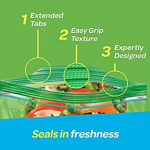 Ziploc Snack Bags for On the Go Freshness, Grip 'n Seal Technology for  Easier Grip, Open, and Close, 66 Count, Pixar Designs Pixar Snack