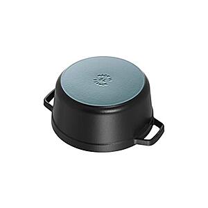 STAUB Cast Iron Dutch Oven 9-qt Round Cocotte, Made in France, Serves 9-10,  Black Matte