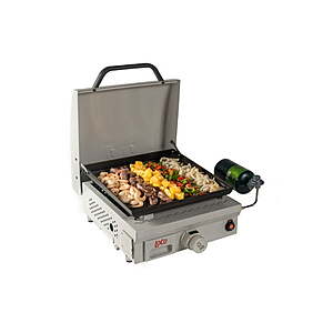 Loco 3 Burner Liquid Propane Outdoor Griddle with Hood Gray