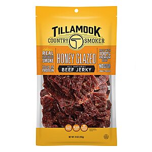 10-Oz Tillamook Country Smoker Real Hardwood Smoked Beef Jerky (Honey Glazed) $  8.98 + Free Shipping w/ Prime or on $  35+