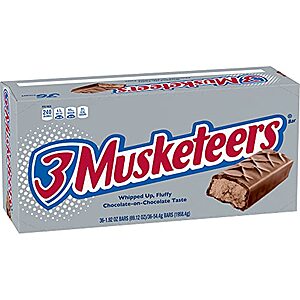 36-Pack 1.92-Oz 3 MUSKETEERS Full Size Milk Chocolate Candy Bars