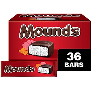 36-Count 1.75-Ounce Mounds Dark Chocolate & Coconut Candy Bars