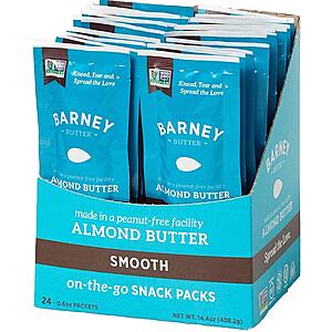 24-Pack 0.6-Oz Barney Butter Almond Butter Snack Squeeze Packs
