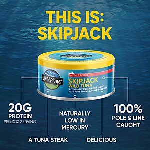 5-Oz Wild Planet Skipjack Wild Tuna $  2.10 + Free Shipping w/ Prime or $  35+