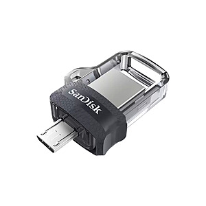 128GB SanDisk Ultra Dual Flash Drive m3.0 w/ microUSB + USB 3.0 Type-A $7.85 