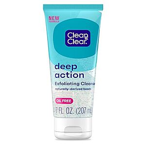 7-Oz Clean & Clear Oil-Free Deep Action Exfoliating Facial Scrub $3.40 w/ S&S + Free Shipping w/ Prime or on $35+