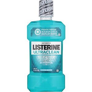 33.8-Oz Listerine Ultraclean Oral Care Antiseptic Mouthwash (Cool Mint) $  4.47 w/ S&S + Free Shipping w/ Prime or on $  35+