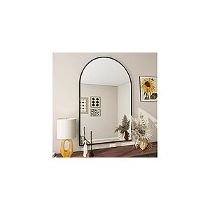 BEAUTYPEAK 38"x26" Arch Wall Mounted Mirror (Black/Gold) $25 + Free Shipping w/ Prime