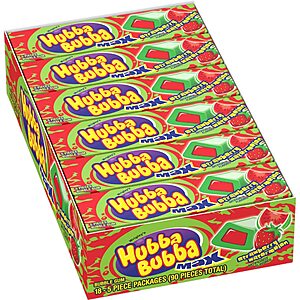 18-Pack 5-Piece Hubba Bubba Max Bubble Gum (Strawberry Watermelon) $  8.55 w/ S&S + Free Shipping w/ Prime or on $  35+