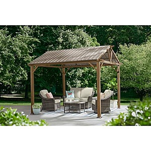 11' x 10' Hampton Bay Providence Place Brown Hard Top Gazebo $353.10 + Free Shipping