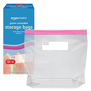 120-Count Amazon Basics Gallon Size Food Storage Bags $5.74 w/ S&S + Free Shipping w/ Prime or on $35+