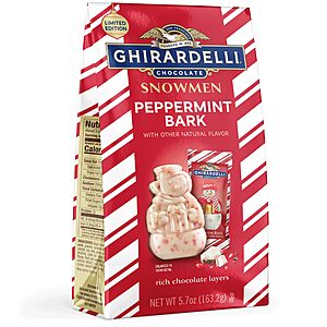 5.7-Oz GHIRARDELLI Peppermint Bark Snowmen Chocolate Candy $5.30