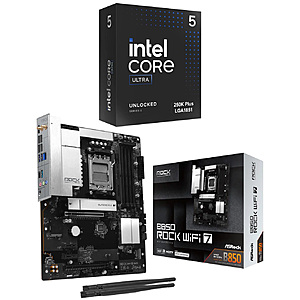 [Bundle] Intel Core Ultra 5 250K Plus Processor + ASRock B860 Rock WiFi 7 LGA 1851 Intel B860 ATX Motherboard $299.98 + Free Shipping