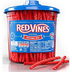3.5-Lb Red Vines Licorice Candy Original Red Flavor $10.85 