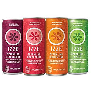 24-Pk 8.4oz IZZE Sparkling Juice (4-Flavor Variety Pack) $13.50 w/ S&S