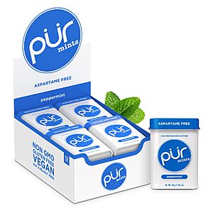 12-Pack PUR Sugar-Free Mints (Peppermint) $12.50 w/ S&S + Free Shipping w/ Prime or on $35+