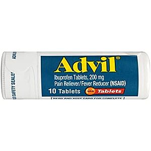 10-Count Advil Pain Reliever & Fever Reducer Tablets w/ Prime or on + orders