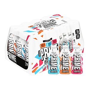 15-Pack 12-Oz PRIME ZERO Sugar Free Sports Drinks Variety Park (Berry Ice, Cherry Ice, & Orange Ice) or on
