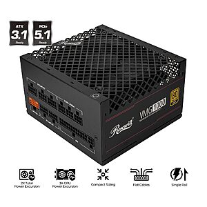 Rosewill VMG1000 1000W 80+ Gold ATX 3.1 Full Modular Power Supply $63 + Free S&H