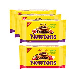 4-Pack 10-Ounce Newtons Soft Baked Fruit Bars Variety Pack (Fig & Strawberry) $6.99 w/ S&S + Free Shipping w/ Prime or on $35+