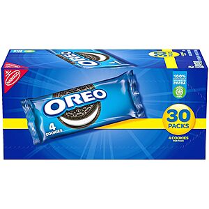 Select Accts: 30-Pk 1.59-oz Oreo Chocolate Sandwich Cookies (Snack Size) $7.45 w/ S&S