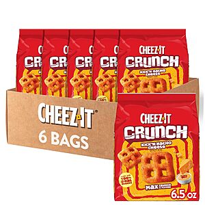 6-Pack 6.5-Oz Cheez-It Crunch Baked Snacks (Kick'n Nacho Cheese) $11.34 + Free Shipping w/ Prime or on $35+