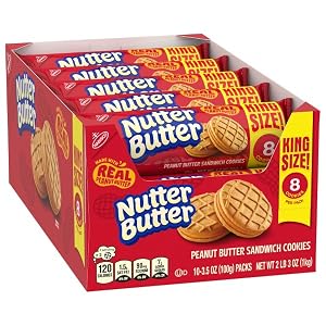 10-Pack 3.5-Ounce Nutter Butter King Size Peanut Butter Sandwich Cookies $10.45 w/ S&S