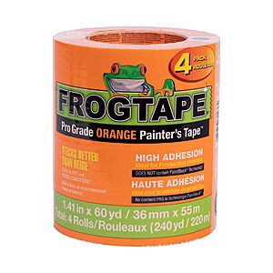 4-Pack FrogTape ProGrade 1.41" x 60 yd High-Adhesion Painter's Tape (Orange) $10.56 + Free Shipping w/ Prime or on $35+