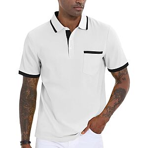 V VALANCH Men's Short Sleeve Golf Polo Shirt (Various Colors) $7.50