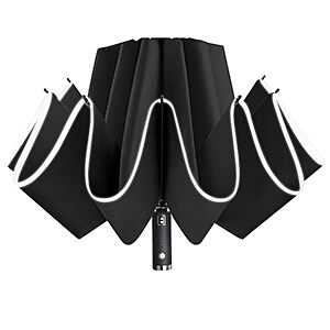 Lejorain 46" Inverted Folding Umbrella w/ Built-in Flashlight (black) $13 
