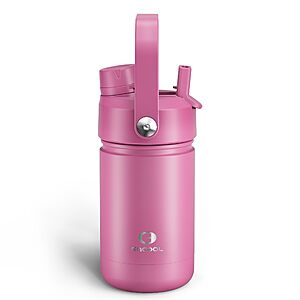 ENCOOL 12-Oz Kids Insulated Stainless Steel Water Bottle w/ Straw (Turkish Rose) $4.99 + Free Shipping w/ Prime or on $35+