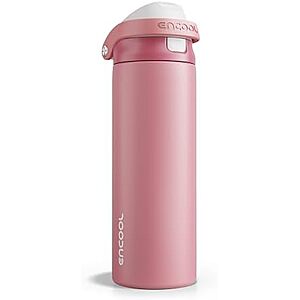 [Prime] 24-Oz ENCOOL Insulated Stainless Steel Water Bottle w/ Straw (Vermilion) $8.07 + Free Shipping