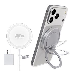 25W WayLite Magnetic Wireless iPhone Charger w/ Kickstand & 6.6' USB-C Cable (White) $8.49 + Free Shipping w/ Prime or on $35+