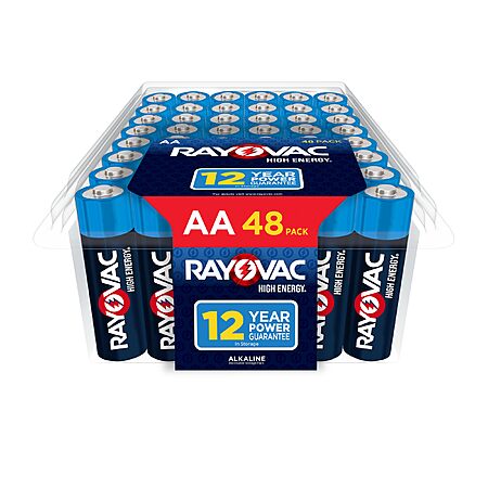 48-Count Rayovac AA Alkaline Batteries $12.30 w/ S&S + Free Shipping w/ Prime or on $35+